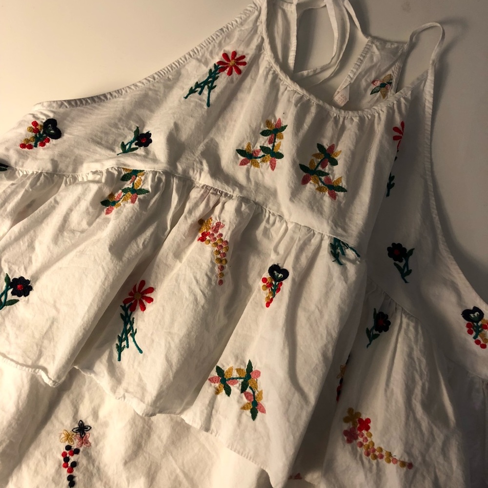 ZARA floral white top